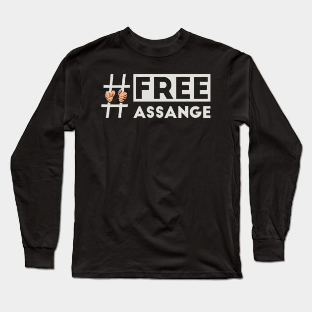 Free Assange Long Sleeve T-Shirt by Save The Thinker